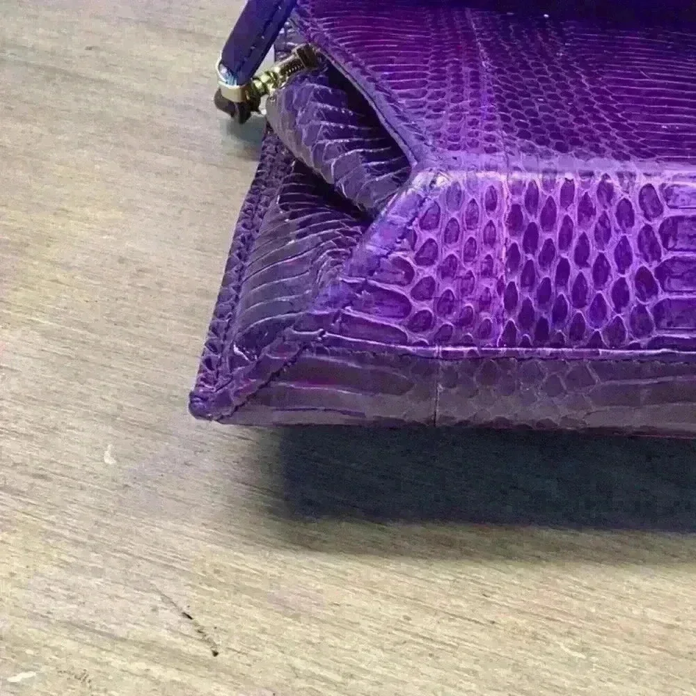 Purple Snake Skin Vintage Clutch / Crossbody Bag